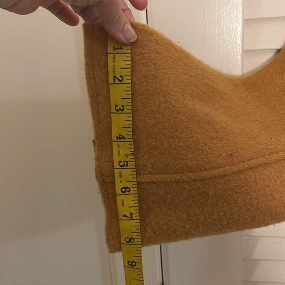 DM New York Vintage Mustard Wool Double Breasted Cropped Wide Sleeve Jacket - Picture 9 of 12